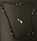 Vintage Richelieu Long Black Beads & Goldtone Black Enamel Pendant Necklace... — photo 2