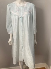 Vintage Barbizon Nightgown Pastel Blue Lace Embroidered small Petite
