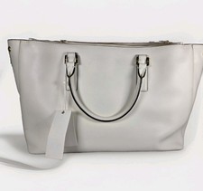 Tory Burch Leather Robinson Double Zip Large Tote New Ivory Nwt