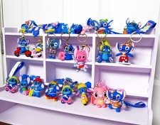 2 Pcs Lilo Stitch keychain cartoon key chain accessories key ring bag Hangings