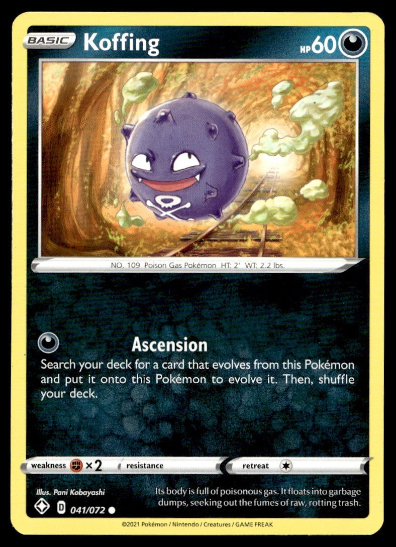 Koffing 41/72 Pokemon Card Shining Fates Common 60 HP Near Mint AY