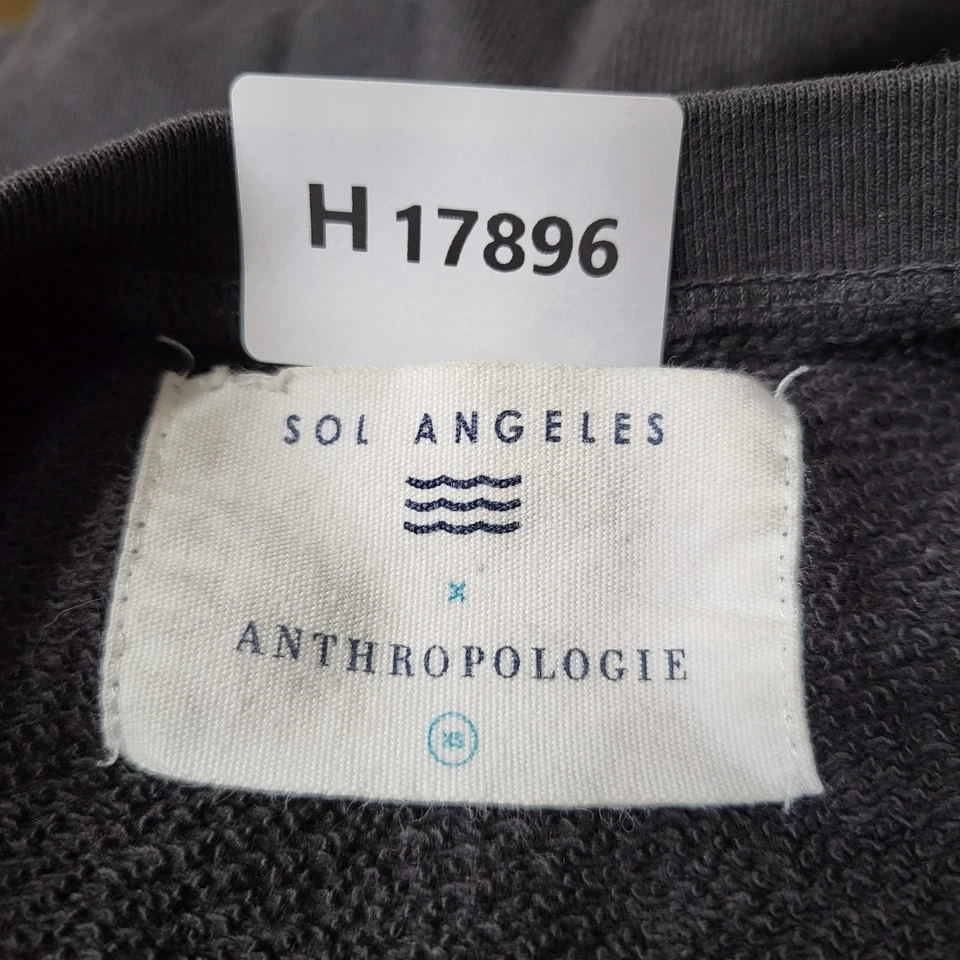 Sol Angeles X Anthropologie Women Sweatshirt XS Charcoal Chic Graphic Print - Image 2 of 4