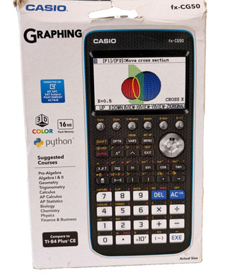 Open Box Casio fx-CG50 PRIZM Color Graphing Calculator 3D Graph Python SAT AP 