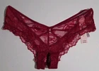 Victoria's Secret Bottomless Open High Leg Cheeky Lace Panty Size Small NWT