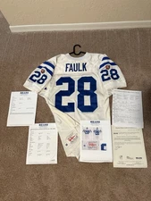 Marshall Faulk Game Used/Worn 1995 Colts Away Jerseys Mears LOA/JSA Signed Rams 