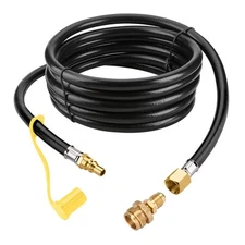 Wadeo 12 Ft Propane Quick Connect Hose For Rv To Gas Grill, Converter 