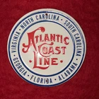 Atlantic Coast Line Railroad Post Cereal Tin Sign Train Metal Vintage 1950’s