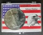 1990 $1 American Silver Eagle Dollar in a Plastic Holder