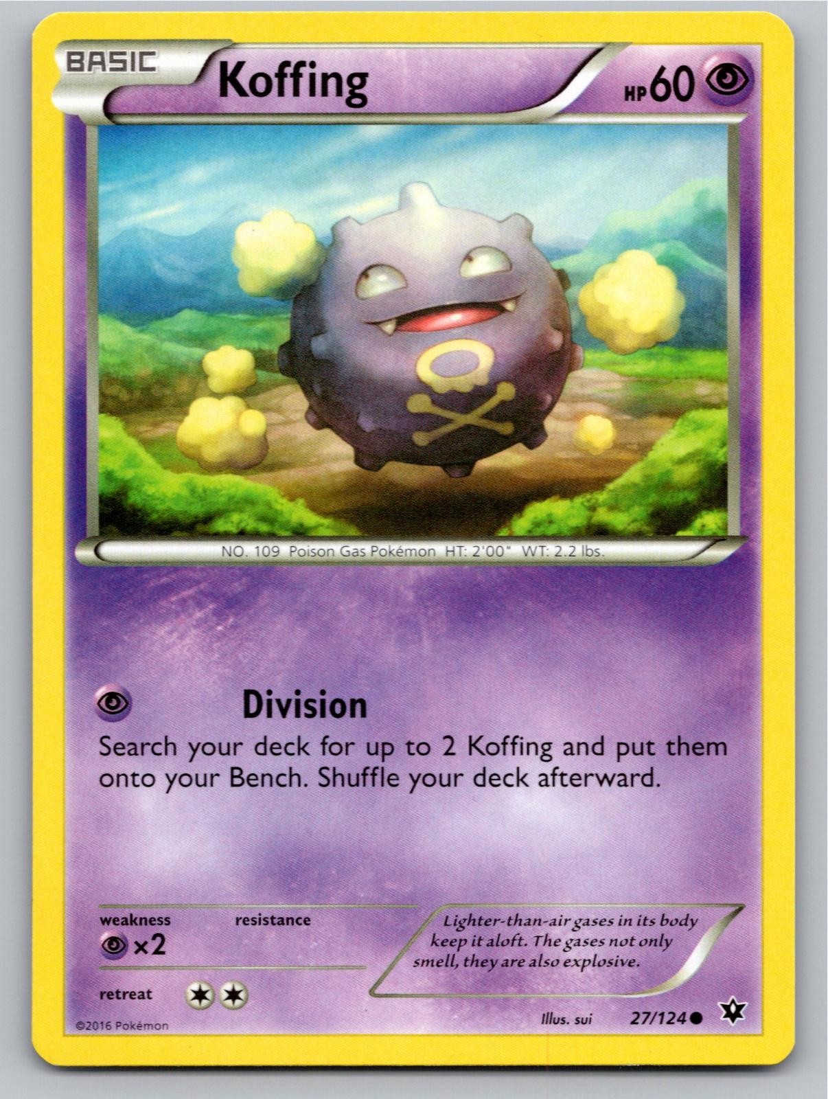 2016 POKEMON KOFFING FATES COLLIDE 27/124 COMMON NM A25845 FREE S&H