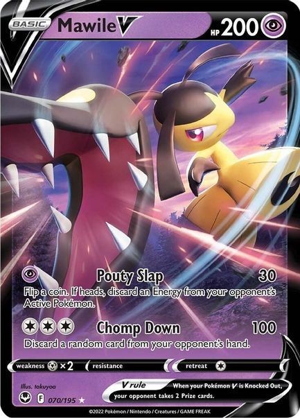 Mawile V - 070/195 - Pokemon Silver Tempest Sword & Shield Ultra Rare Card NM