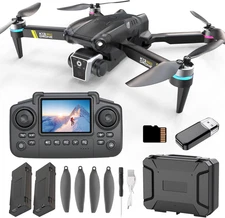 Drone with Camera for Beginner 1080P, Brushless Drones with Screen on Controller
