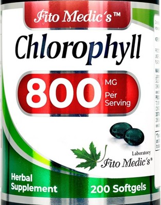 Lab - Chlorophyll - pure - 800 mg per serving- 200 Softgels - chlorophyll capsul