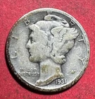1931S US Mercury SILVER Dime "San Francisco" Mint! VG! Lower Mintage! Coin!