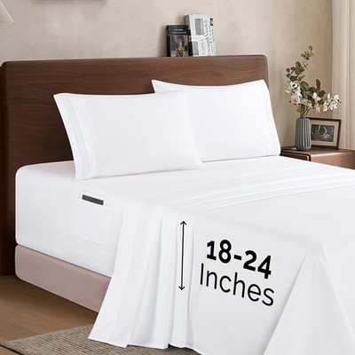 Luxury 1500 Premium Hotel Quality Microfiber 4-Piece Sheet Set - Soft, All aroun