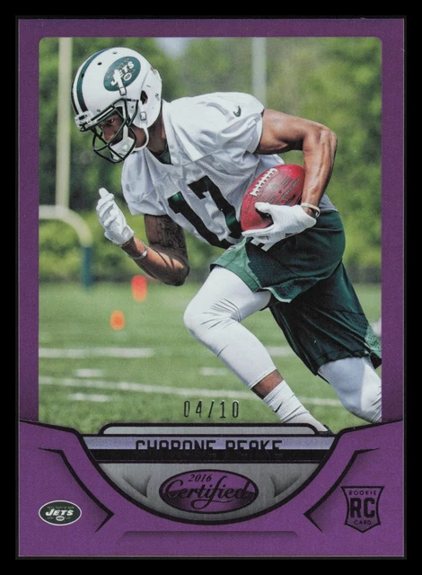Charone Peake RC 4/10 Mirror Purple 2016 Panini Certified #167 Jets Clemson