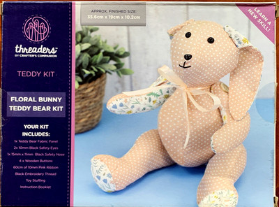 Crafter's Companion Einfädler rosa Gingham Teddybär Set. Nagelneu .99p Start.