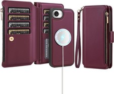 Antsturdy Magnetic 2in1 Wallet Case Credit Card Slots