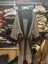 Vintage State O Maine Heavy Terry Cloth Houndstooth Pattern Robe Size XL/XXL