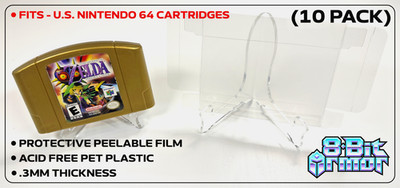 10 Cartridge Protectors for Nintendo 64 N64 Cart Game Clear Display Cases