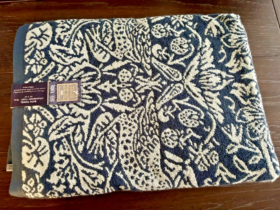 Nuevo 3 piezas William Morris STRAWBERRY THIEF TEAL 1 baño 2 toallas de mano Foto 4 de 4