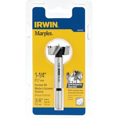 IRWIN Marples 1-1/4 in. X 4 in. L Carbon Steel Forstner Drill Bit Round Shank 1