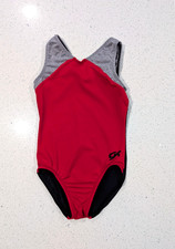 CHRISTMAS RED GK Elite Small Gymnastics Dance Leotard HEATHER Gray Ultra Soft
