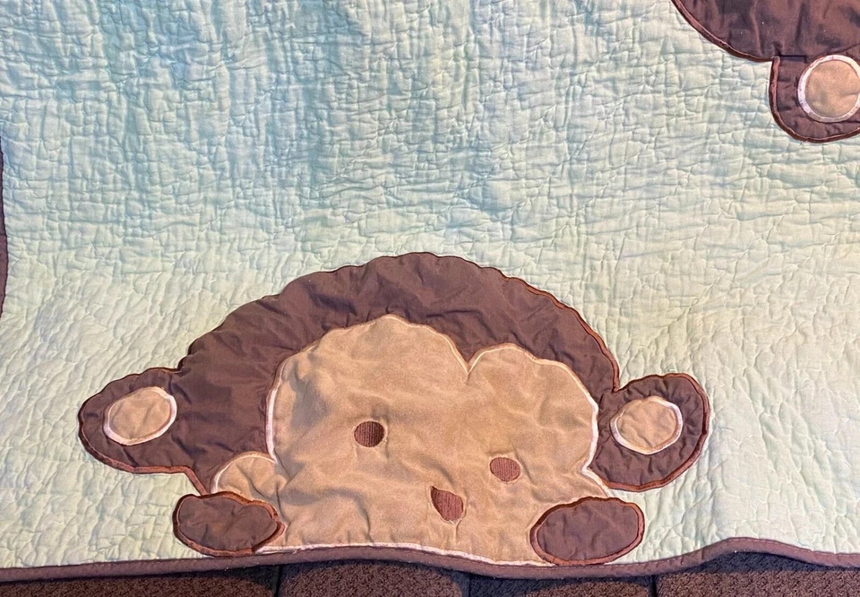 Edredón acolchado de algodón verde M7 vintage KIDSLINE MONOS cama para niños pequeños Foto 4 de 4