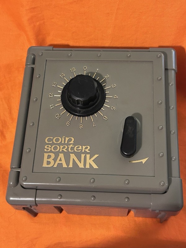 JSNY Coin Sorter Combination Lock Safe Vault Style Piggy Bank Missing Tray ￼