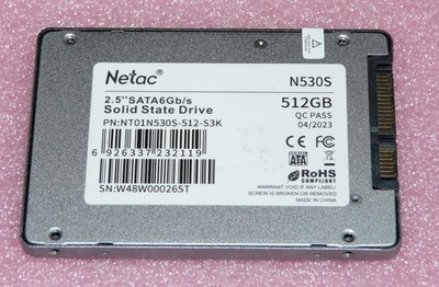 512GB Netac N530S SATAIII 6 Gb/s Solid State Drive SSD Festplatte 6,3cm/2,5''