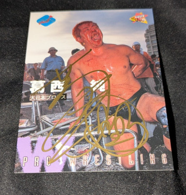 Jun Kasai Deathmatch Pro Wrestling Trading Card Signed Big Japan Freedoms