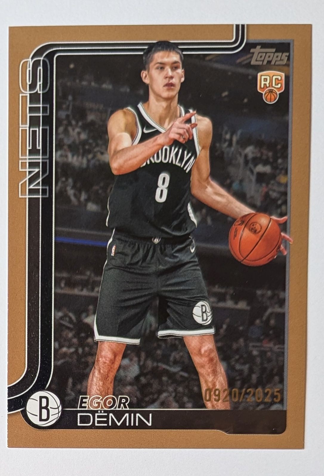 2025-26 Topps Basketball - Gold /2025 Egor Demin RC #208 Brooklyn Nets