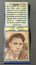 Van Mungo Brooklyn Dodgers Baseball Matchbook c1930s Sports Advertising