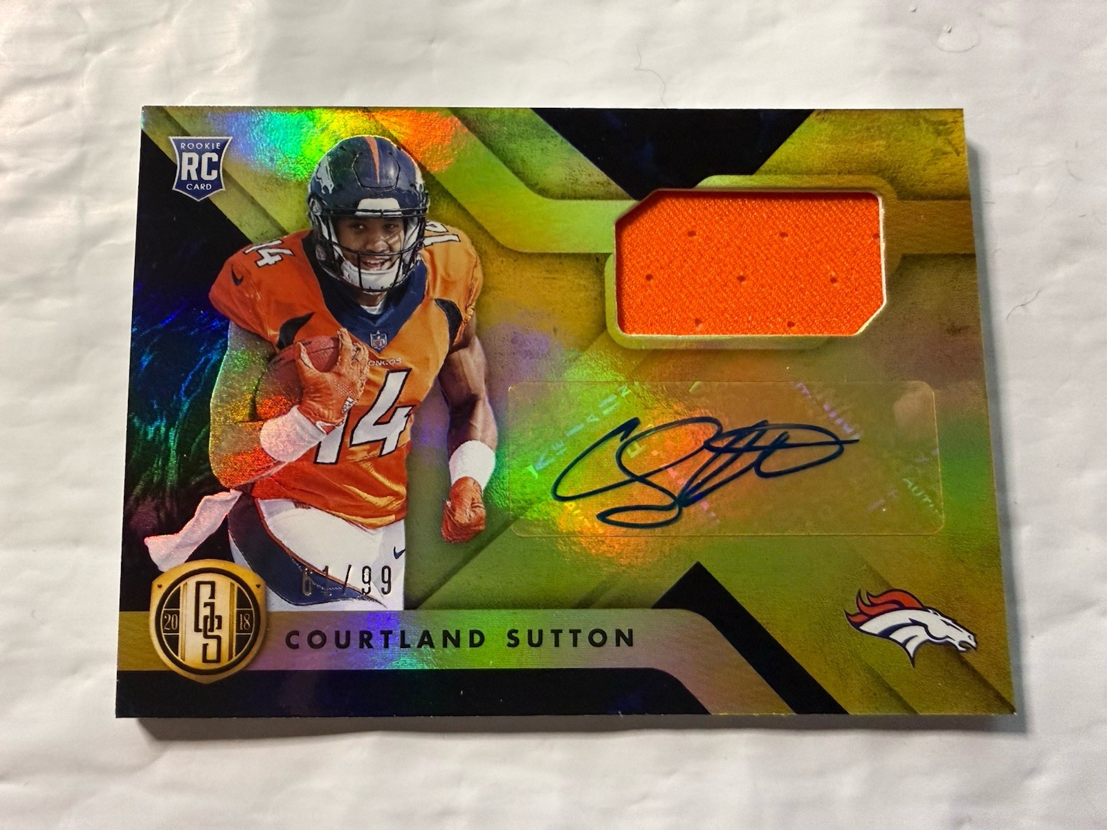 Courtland Sutton Panini Gold Standard #213 Autograph Jersey