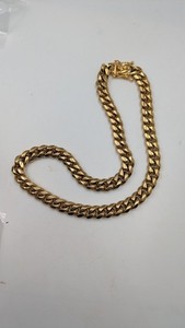 Gold Tone Stainless Steel Cuban Link Men's Necklace Chain 18"