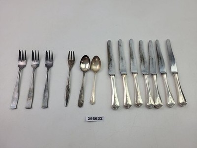Mixed Lot Cutlery AWS Wellner Knives (R. Hauke) Cake Forks Teaspoons #256632
