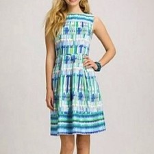 Dressbarn Dress Fit Flare Sleeveless Womens 6 Colorful Summer Party Wedding Knee