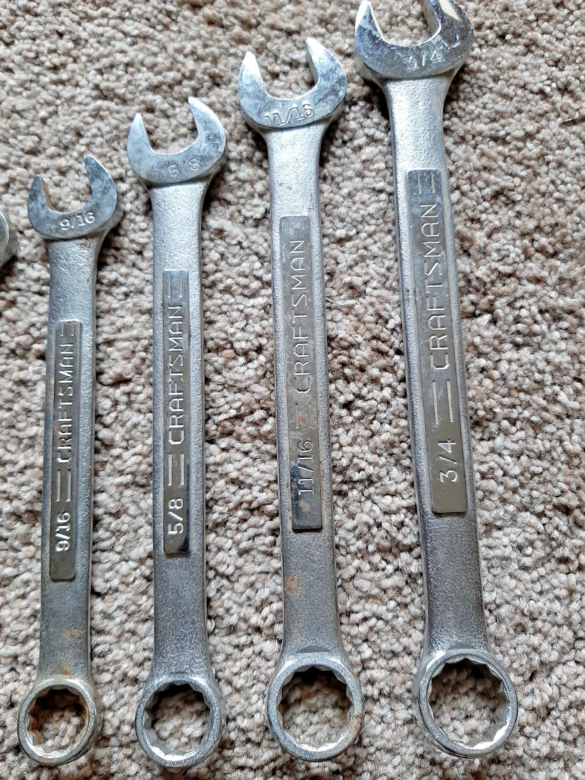 Vintage VA VV V series SEARS CRAFTSMAN 12pc SAE Wench Set 7/16" to 1" Forged USA