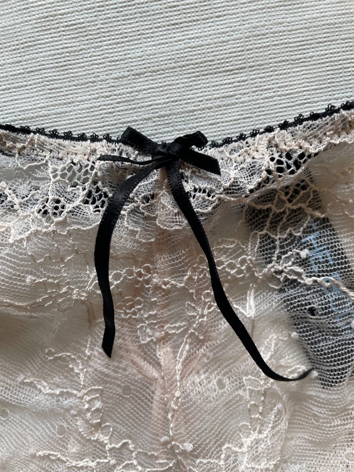 Bragas transparentes con adornos de encaje rosa rubor Elle Macpherson Intimates para mujer Foto 2 de 4