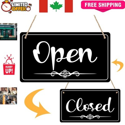 Chic Hanging Double-Sided Open Closed Sign - 11x6.1 Inch for Shops & Restaurants