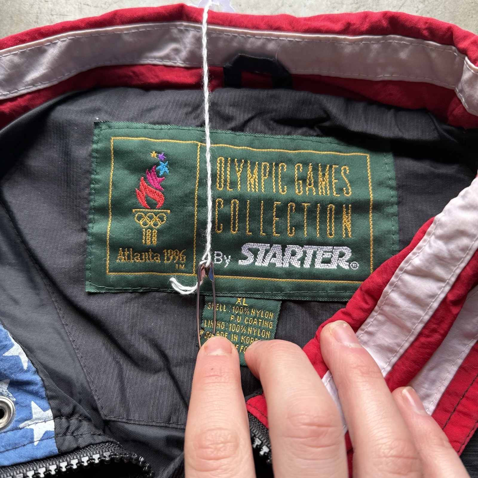 1996 Olympics Patterned Windbreaker Jacket Men’s … - image 3