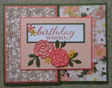 Stampin Up Card Kit BIRTHDAY WISHES Joy Fun Fold Floral BRUSHED WITH BEAUTY DSP