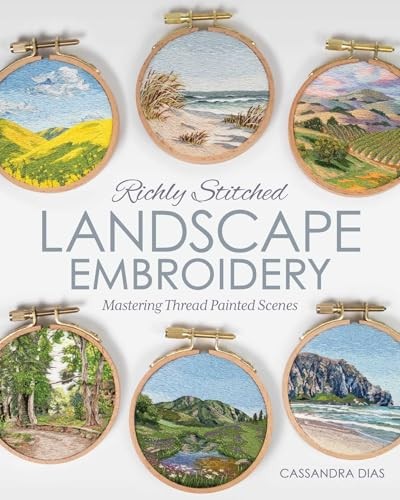 Richly Stitched Landscape Embroidery: Mastering Thread Painted Scenes by Cassan - Image 6