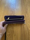 COACH Long Zip-Around Wallet Purple Smooth Leather w Gold Hardware AUTHENTIC — photo 8