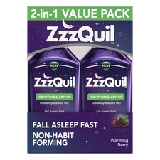 Vicks ZzzQuil Nighttime Sleep Aid Liquid, Diphenhydramine HCI 50mg,24 Fl oz