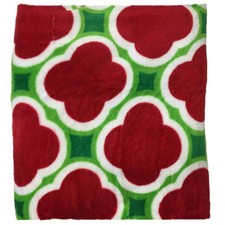 Holiday Plush Super Soft Red Green Geometric Microplush Throw Blanket - 50x60