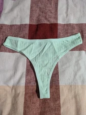 Res Ipsa Loquitur Melbourne - Ribbed Cotton G String  - Green - M (AU10)