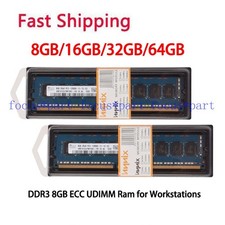 DDR3 8GB/16GB/32GB/64GB PC3-12800E 1600MHz ECC UDIMM Mmeory for Workstations lot