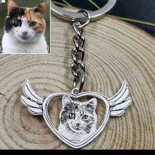 Personalized Pet Photo Necklace Engraved Pendant Custom Dog Cat Memory Jewelry