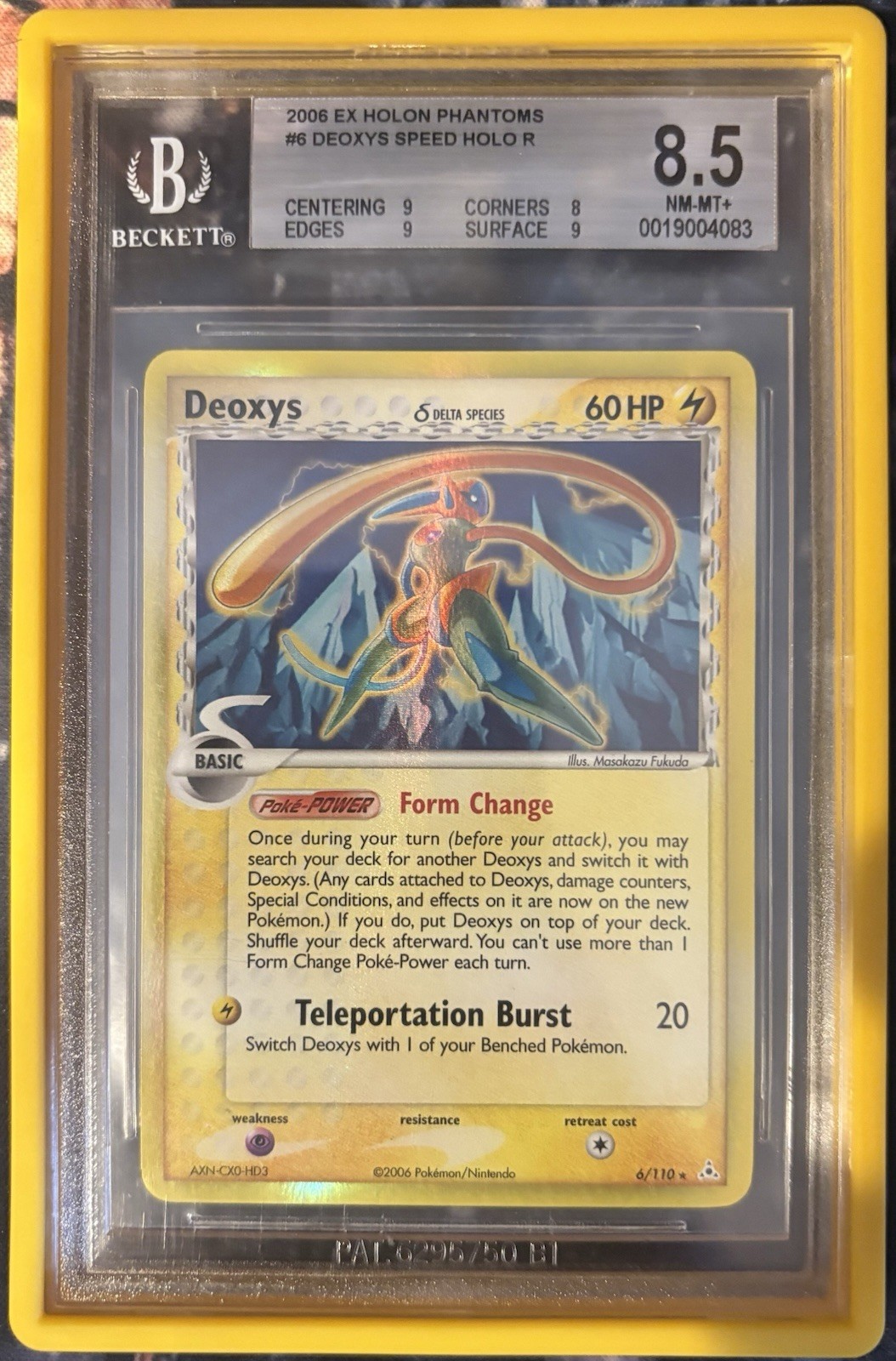 2006 POKEMON EX DEOXYS HOLO RARE HOLON PHANTOMS #6 BGS 8.5