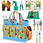10-Piece Stainless Steel Garden Tool Set with Tote Bag - Perfect for Gardeners